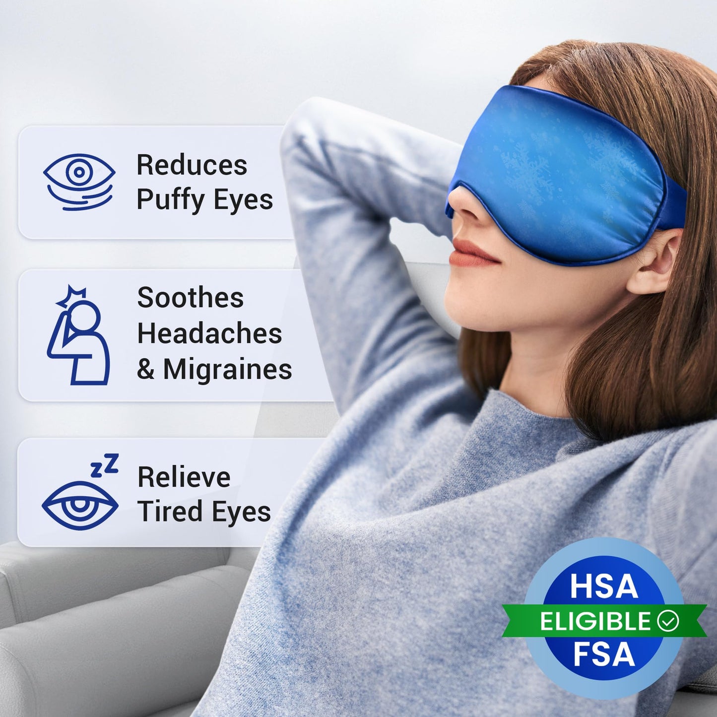 Cooling Eye Mask for Puffy Eyes: Fsa Eligible Items Hsa, Migraines Headache Fast Relief After Surgery Care Cold Compress, Reusable Face Ice Pack Gel Sleep Mask for Dark Circles, Relaxing Gifts(Purple)
