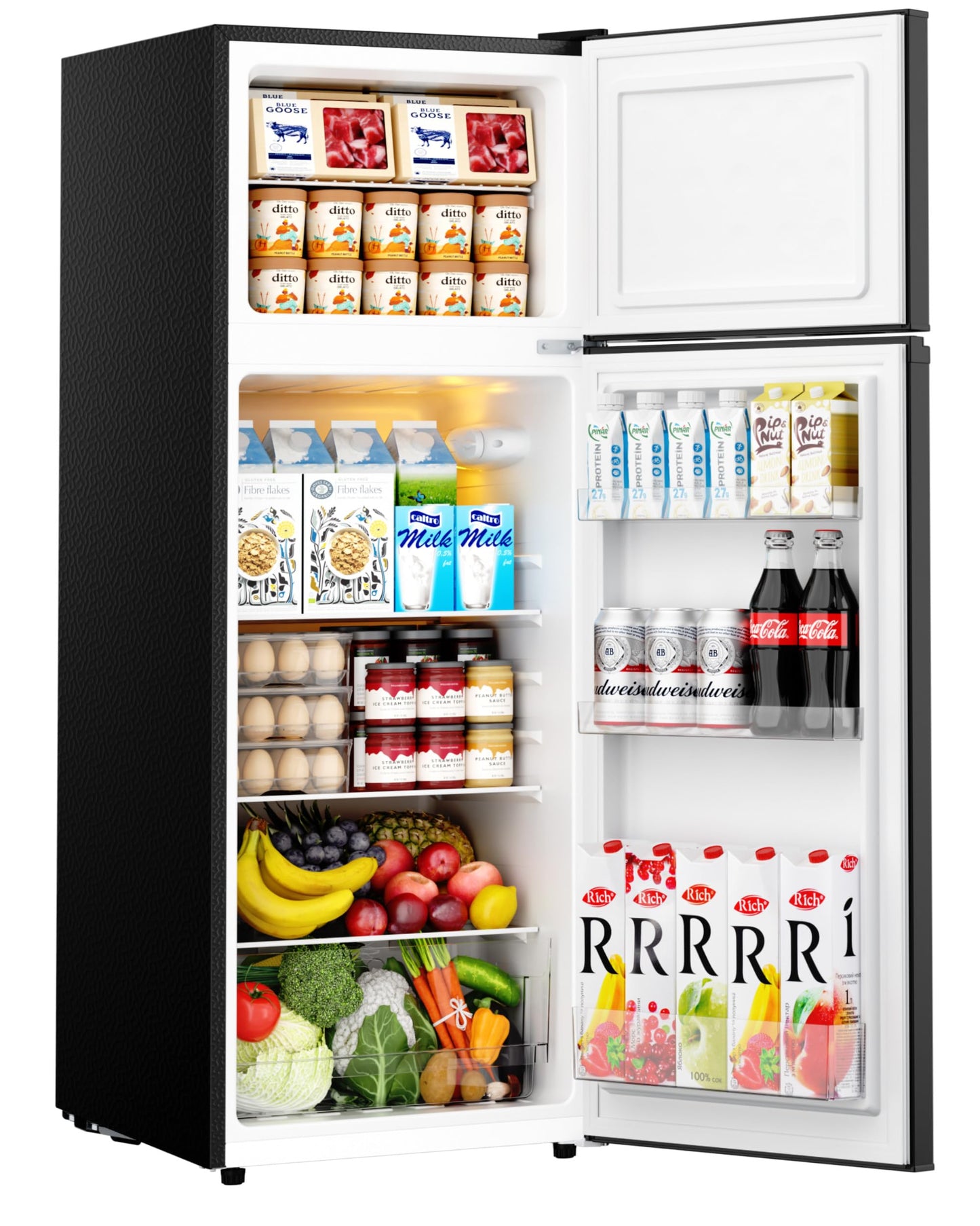 EUHOMY 3.2 Cu.Ft Mini Fridge with Freezer, Single Door Compact Refrigerator, Adjustable Thermostat, Mini Refrigerator Energy Saving, Mini fridge for Bedroom, Dorm, Office, Black