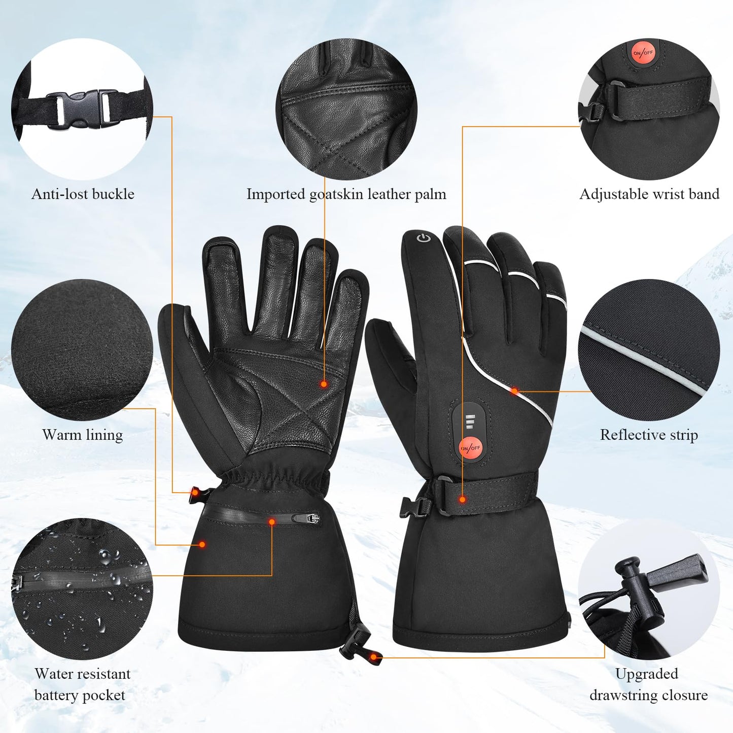 SAVIOR HEAT Heated Gloves, Unisex Rechargeable Battery Powered Electric Heating Glove for Winter Outdoor