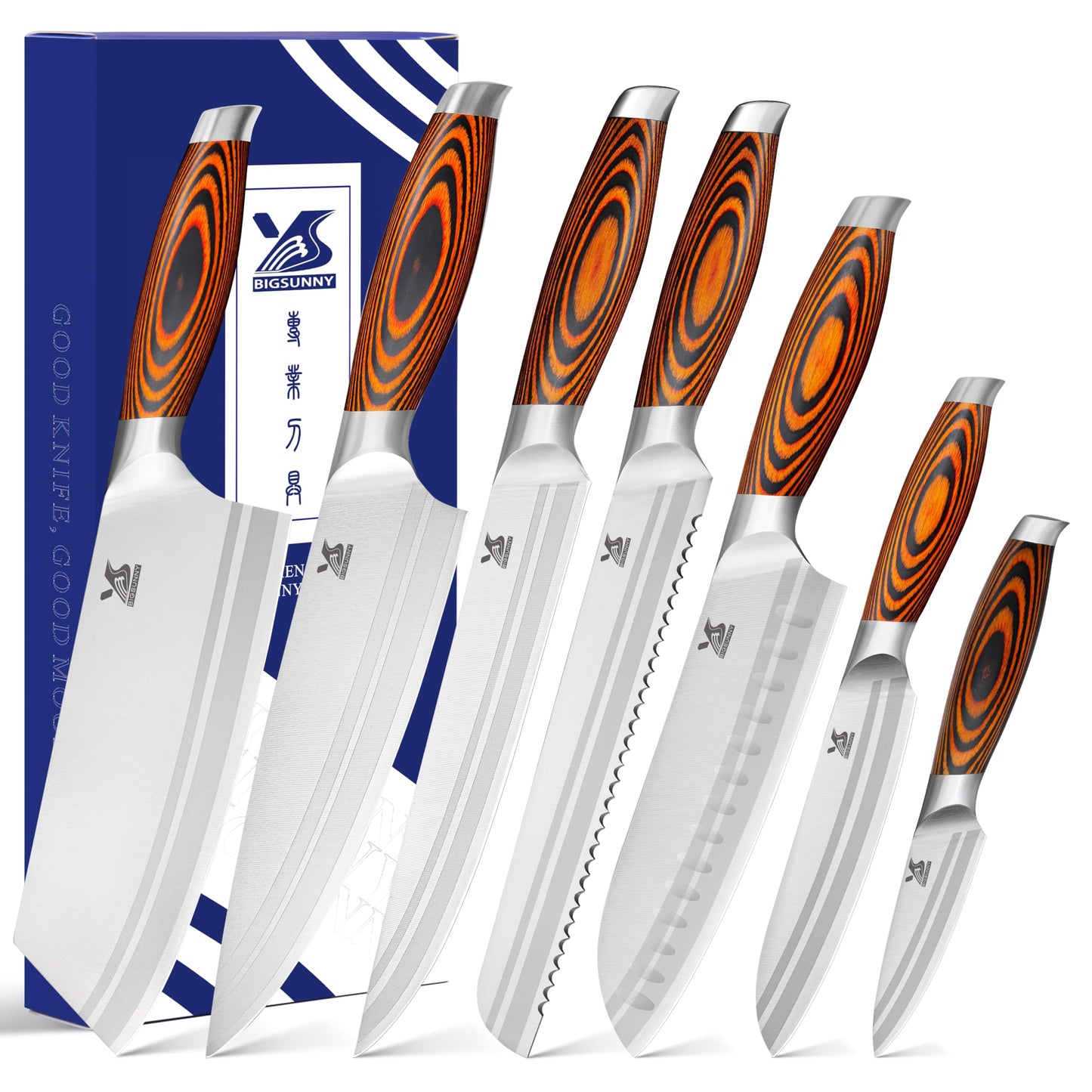 MSY BIGSUNNY Knife Block Set 17-piece Knife Set with Wooden Block - German Steel Perfect Cutlery Set Gift