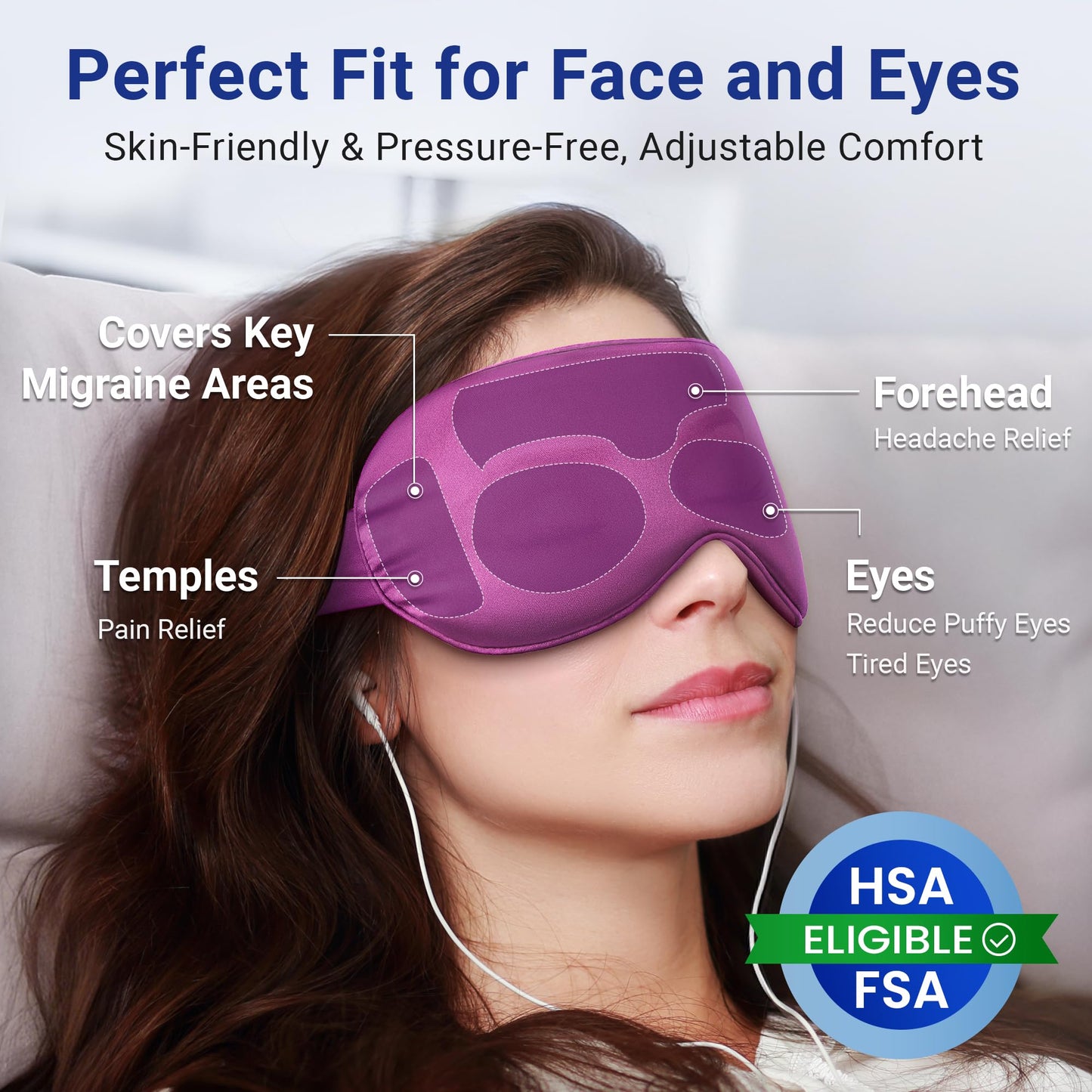 Cooling Eye Mask for Puffy Eyes: Fsa Eligible Items Hsa, Migraines Headache Fast Relief After Surgery Care Cold Compress, Reusable Face Ice Pack Gel Sleep Mask for Dark Circles, Relaxing Gifts(Purple)