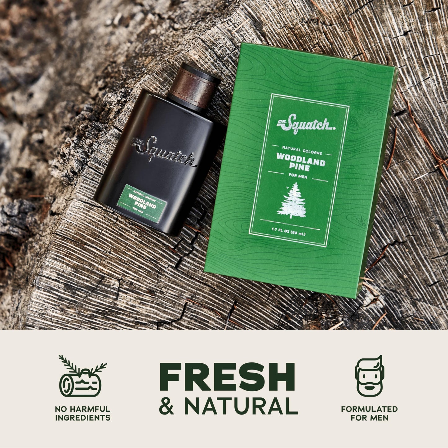 Dr. Squatch Natural Cologne for Men - Bergamot, Lavender, and Vanilla Fragrance Inspired by Coconut Castaway - Sustainably-Sourced Ingredients - Castaway Cove Cologne (1.7 fl oz)
