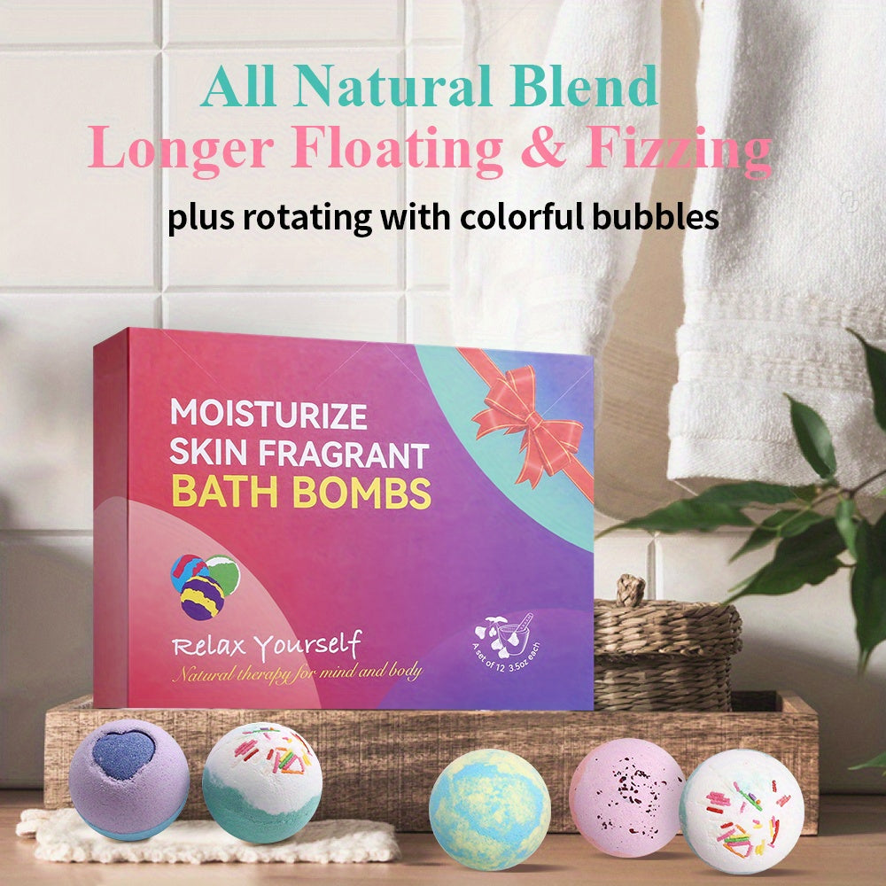 1pcs/12pcs Bath Bombs Gift Set, Handmade Fizzy Bubble Bath Bombs, Birthday Valentines Mothers Day Anniversary Christmas Best Gifts Ideas For Women