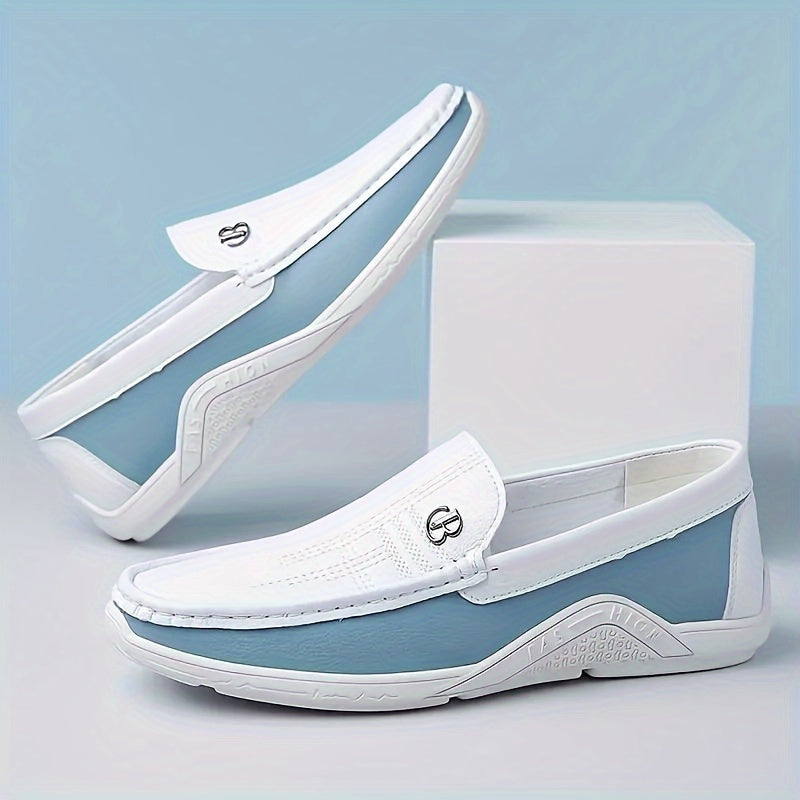 [Trending] Men's Elegant White Slip-On Dress Shoes - Breathable, Non-Slip Rubber Sole for Business & Formal Occasions