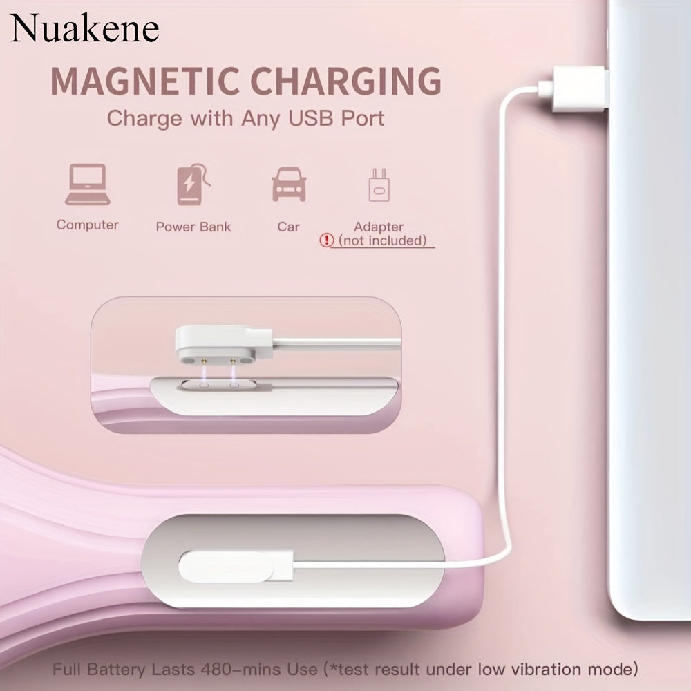 Nuakene Rechargeable 2-in-1 Facial Cleansing Brush, Electric Facial Cleansing Brush, Facial Cleansing Vibration Massage Brush, 5-Mode Facial Cleanser, Magnetic Charging, Women's Christmas Gift, Facial Cleansing Brush