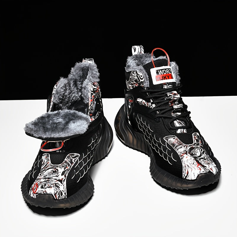 Men's All-Season Winter Snow Boots with TPU Shock-Absorbing Traction Tread & -Slip Grip - Heavy-Duty Ankle-High Cold-Resistant Boots with Lacing System, Cushioned Insole & Arch Support for Hiking, Urban, and Extreme-Cold Prot