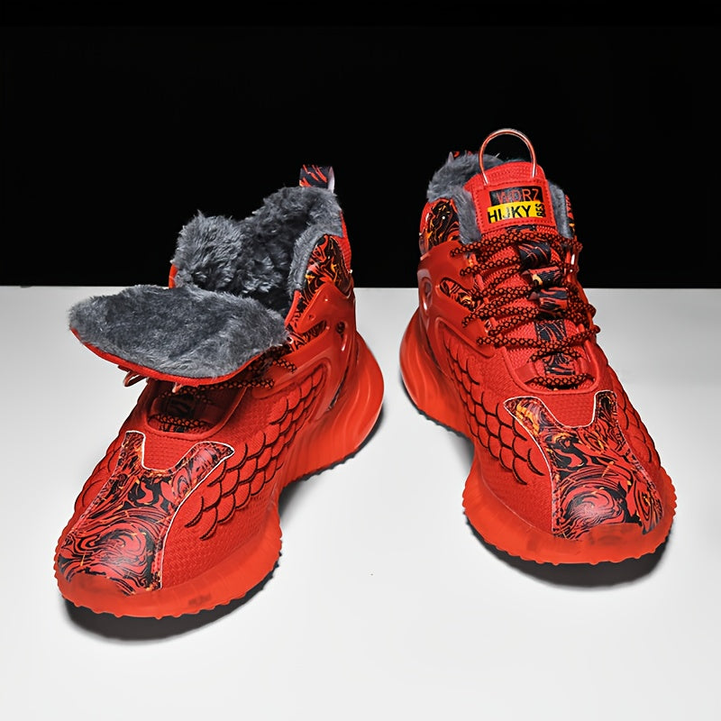 Men's All-Season Winter Snow Boots with TPU Shock-Absorbing Traction Tread & -Slip Grip - Heavy-Duty Ankle-High Cold-Resistant Boots with Lacing System, Cushioned Insole & Arch Support for Hiking, Urban, and Extreme-Cold Prot