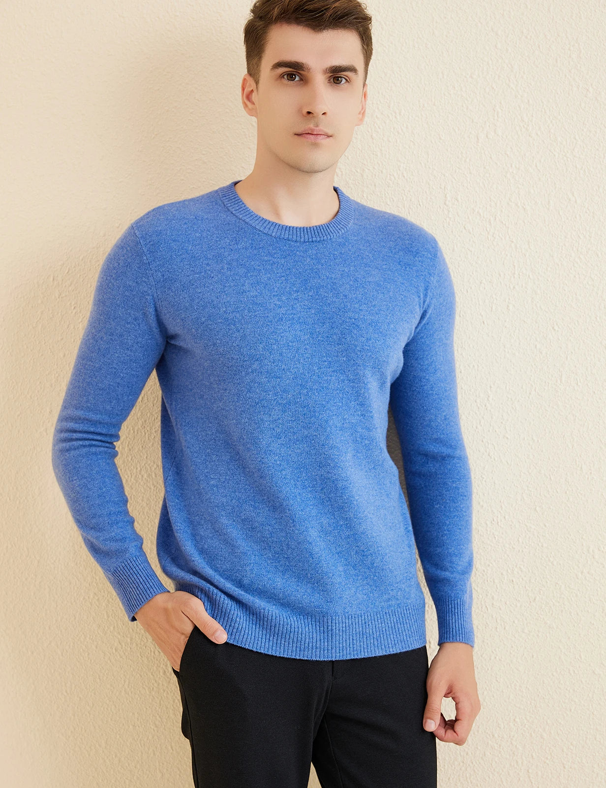 Sweater for Men 100% Merino Wool Knit Sweaters New Fall Winter Warm Long Sleeve Pullover Male Soft Jumper Korean Luxury Clothing