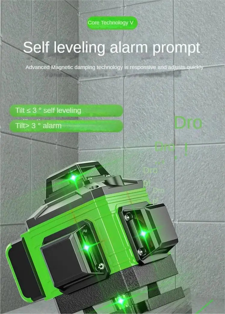 16/12 Lines 4D Laser Level green line SelfLeveling 360 Horizontal And Vertical Super Powerful Laser level green Beam laser level