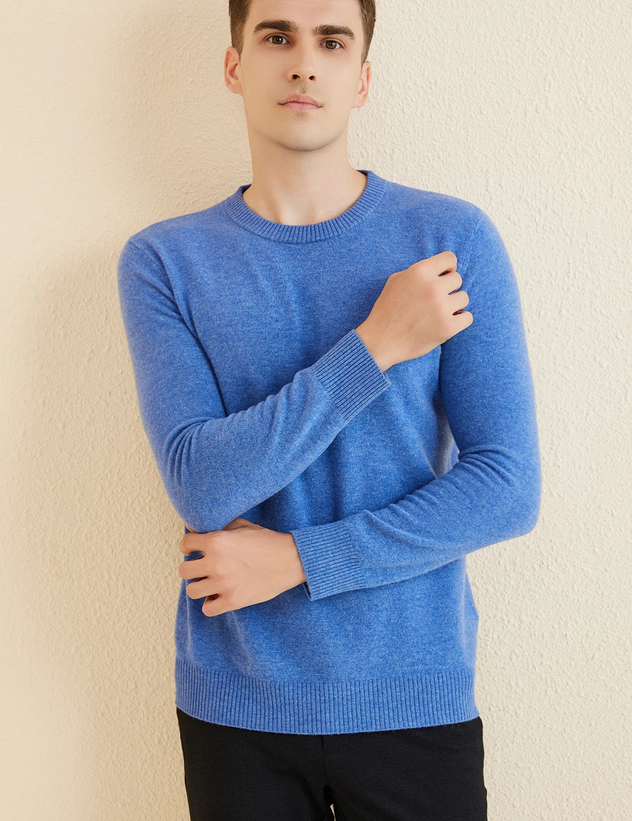Sweater for Men 100% Merino Wool Knit Sweaters New Fall Winter Warm Long Sleeve Pullover Male Soft Jumper Korean Luxury Clothing