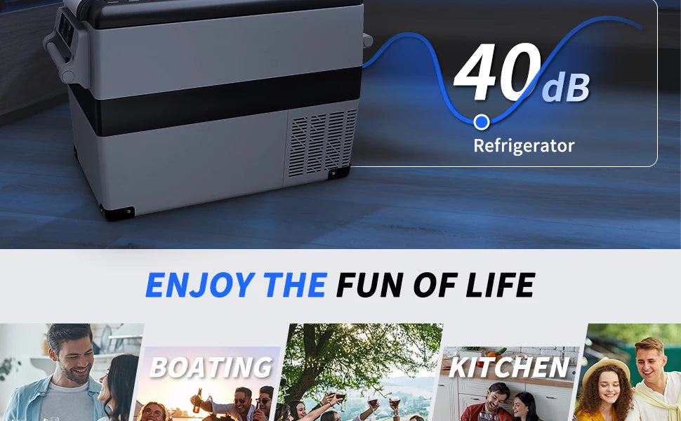 SIMZLIFE 12 Volt Car Refrigerator,58QT(55L) Electric Cooler,Portable Freezer 12/24V DC 110-240V AC for Camping, Travel,Home