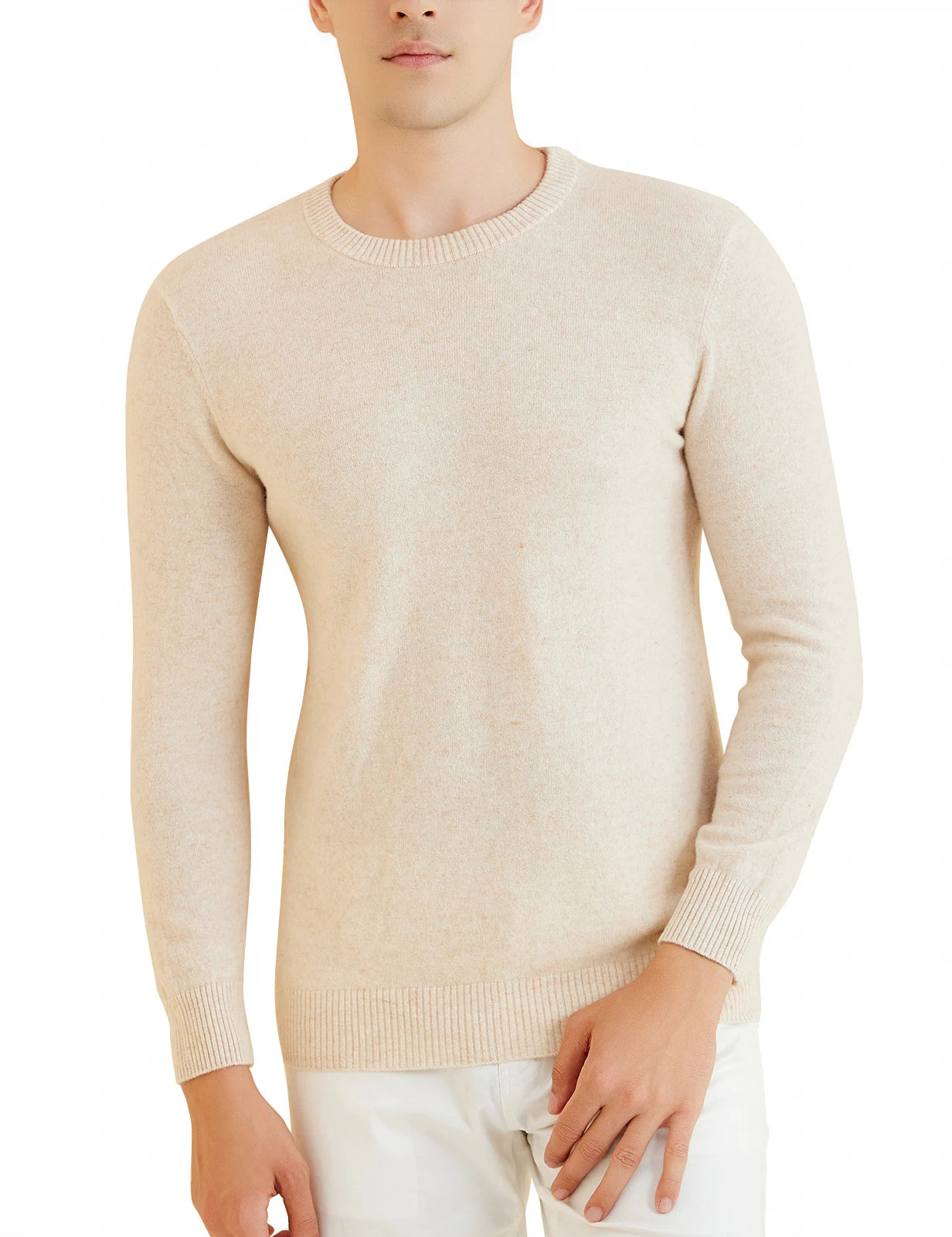 Sweater for Men 100% Merino Wool Knit Sweaters New Fall Winter Warm Long Sleeve Pullover Male Soft Jumper Korean Luxury Clothing