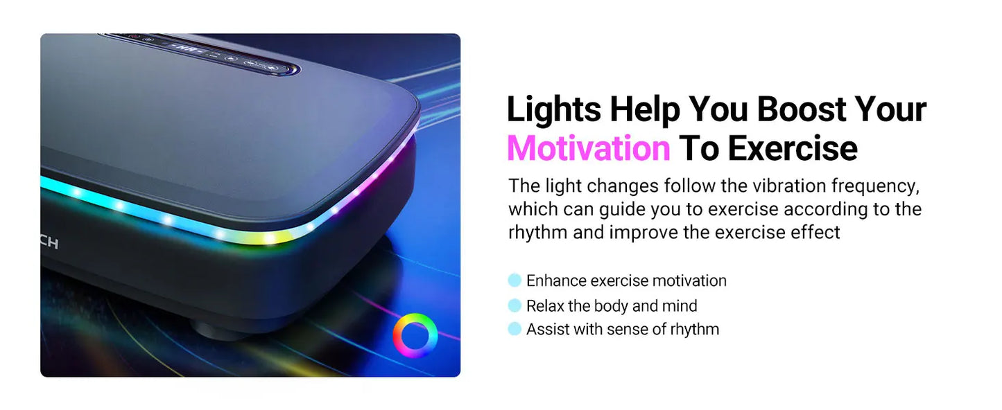 MERACH Vibration Plate Exercise Machine with Light Whole Body Workout Power Vibrate Platform Vibration Plate Lymphatic Drainage