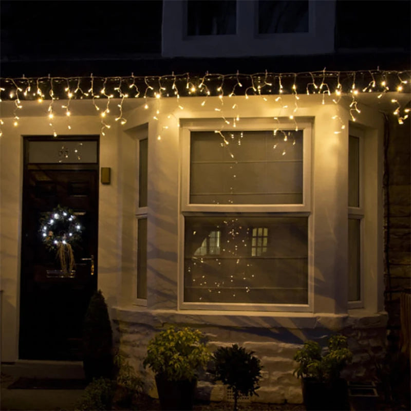 Christmas lights waterfall outdoor decoration 5M droop 0.4-0.6m led lights curtain string lights party garden eaves decoration