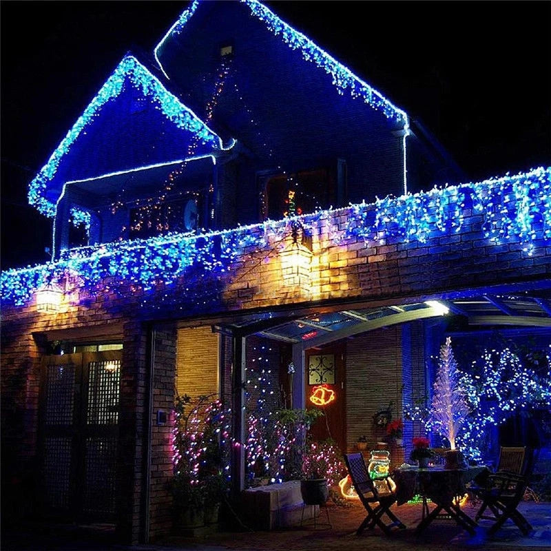 Christmas lights waterfall outdoor decoration 5M droop 0.4-0.6m led lights curtain string lights party garden eaves decoration
