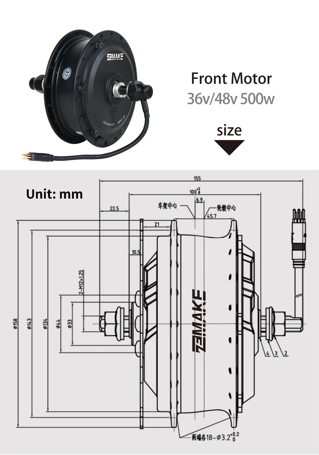 Ebike Motor Kit High Speed Brushless Gear Hub 36V 48V 350W 500W Electric Bike Conversion Front Cassette Rear displayp6 ZEMAKE
