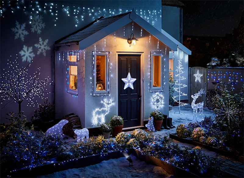 Christmas lights waterfall outdoor decoration 5M droop 0.4-0.6m led lights curtain string lights party garden eaves decoration