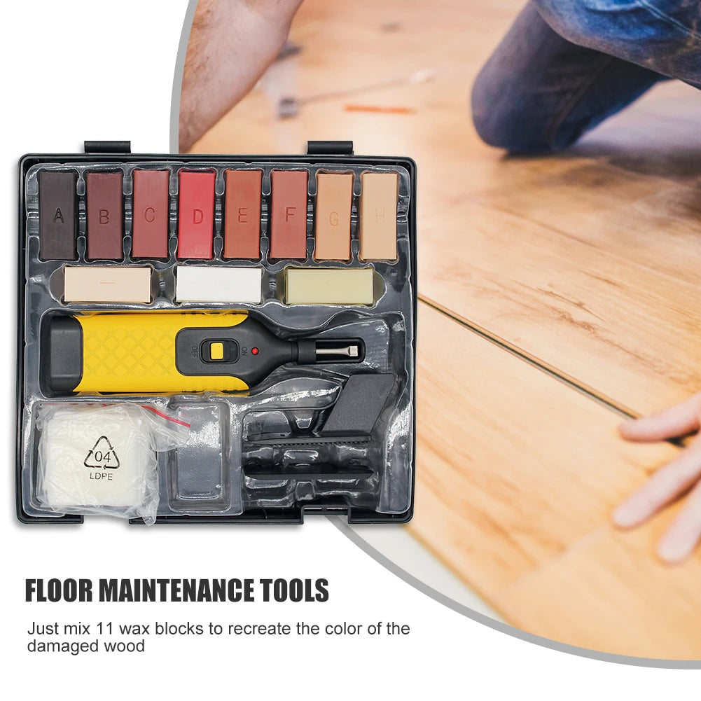 Manual Laminate Floor Repair Kit Furniture Scratch Fix Wax System Floor Worktop Sturdy Casing Chips Scratches Mending Tool Set