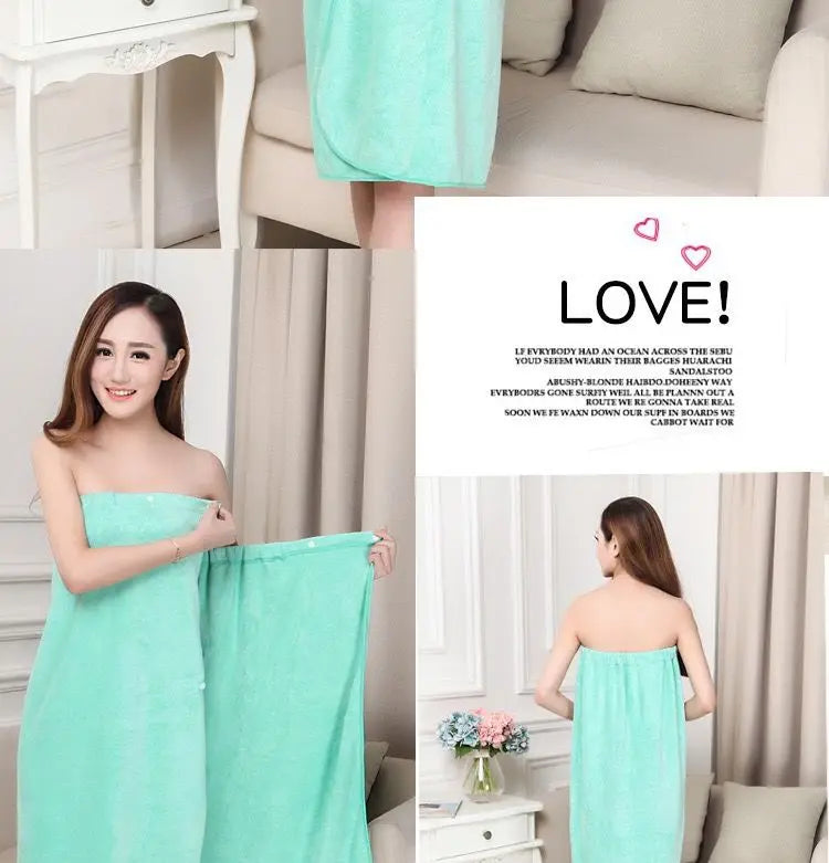 Women Bath Towels for Adults Bath Robe Bathrobe Body Spa Wrap Towel Gown Bathroom Accessories Sets