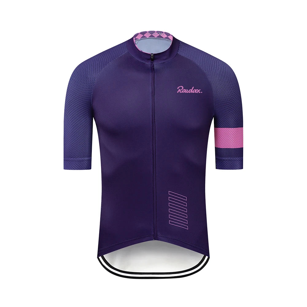 Men Cycling Jersey Raudax Classic Black Cycling Racing Tops Short Sleeve Cyclist Clothes Shirt Maillot Summer Bicycle Bike Wear