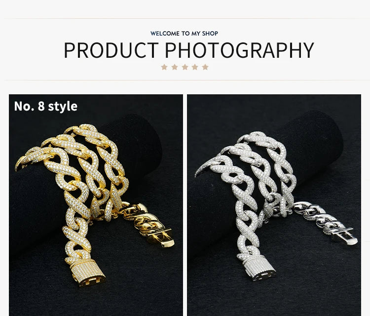 6mm-16mm Width Cuban Link 925 Sterling Silver Gold Plated Full of Iced Out Moissanite Hiphop Necklace  Cuban Chain for Rapper