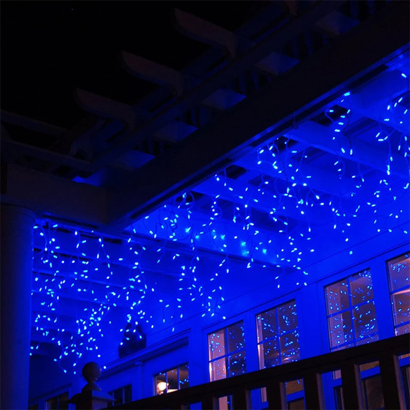 Christmas lights waterfall outdoor decoration 5M droop 0.4-0.6m led lights curtain string lights party garden eaves decoration