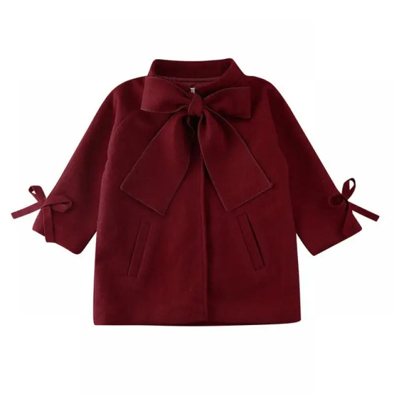 Children Coats for Girls Trench Jacket for Kids Fashion Korean Bow Outerwear Autumn Teenage Clothes Girls Long Coat Windbreaker