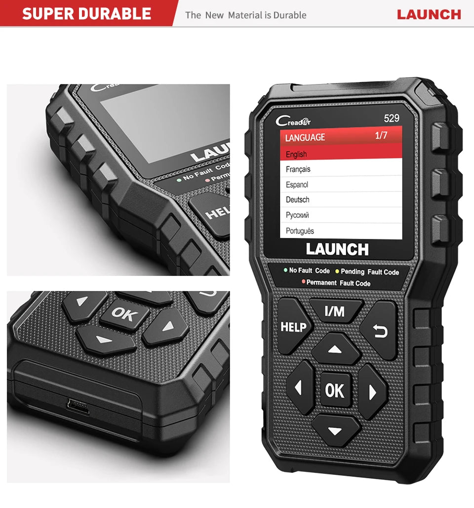 LAUNCH Creader 529 OBD2 Scanner Automotive Diagnostic Tool OBDII Code Reader Fault Code Read OBD Scan DIY Code Reader CR529