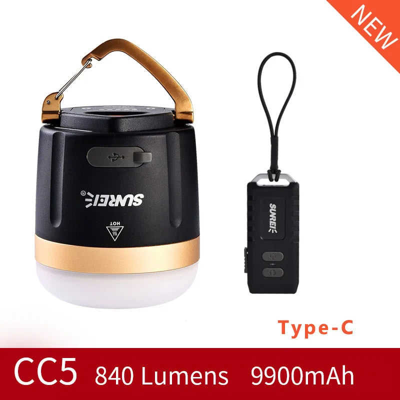 SUNREE CC3  CC5  Camping Lantern 840 Lumens  LED Camping Light USB Rechargeable 9900mAH Battery outdoor lighting For Power Bank