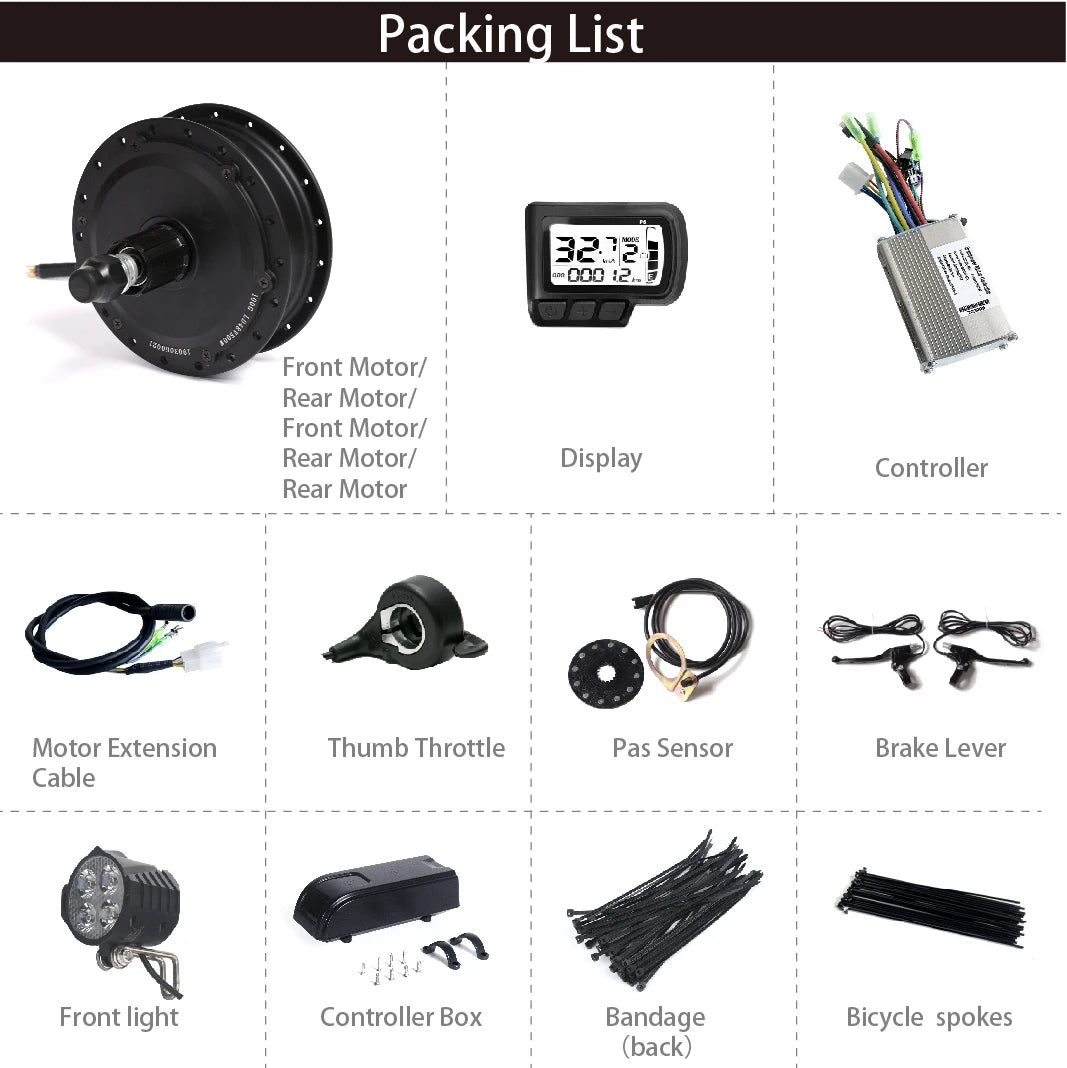 Ebike Motor Kit High Speed Brushless Gear Hub 36V 48V 350W 500W Electric Bike Conversion Front Cassette Rear displayp6 ZEMAKE