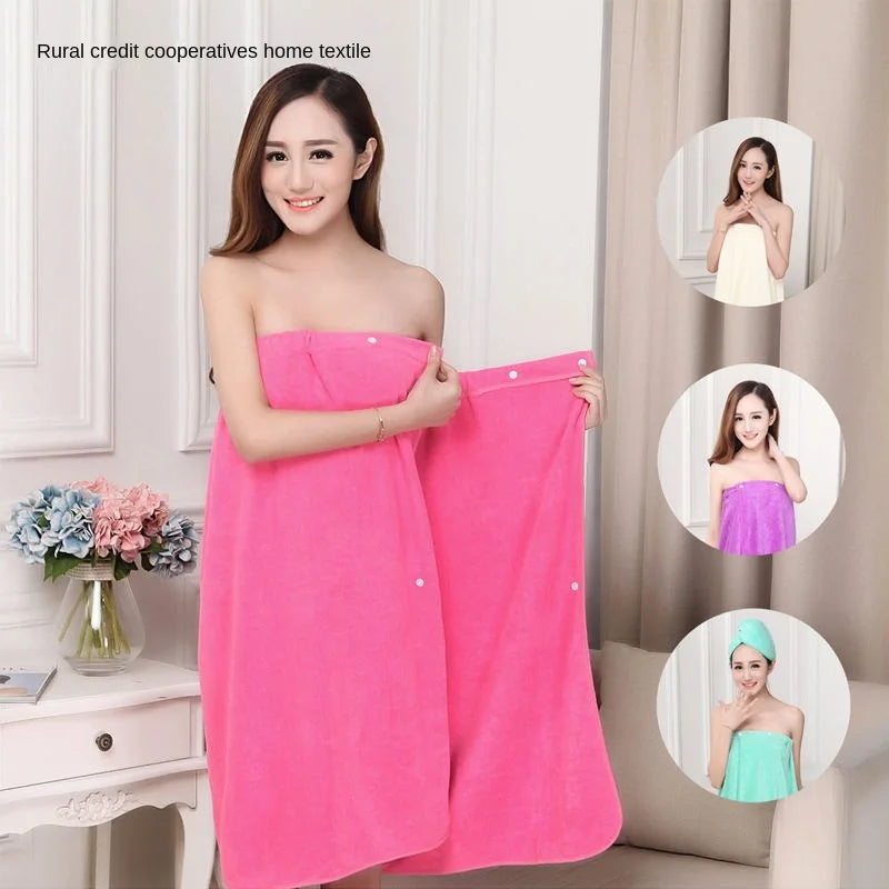 Women Bath Towels for Adults Bath Robe Bathrobe Body Spa Wrap Towel Gown Bathroom Accessories Sets