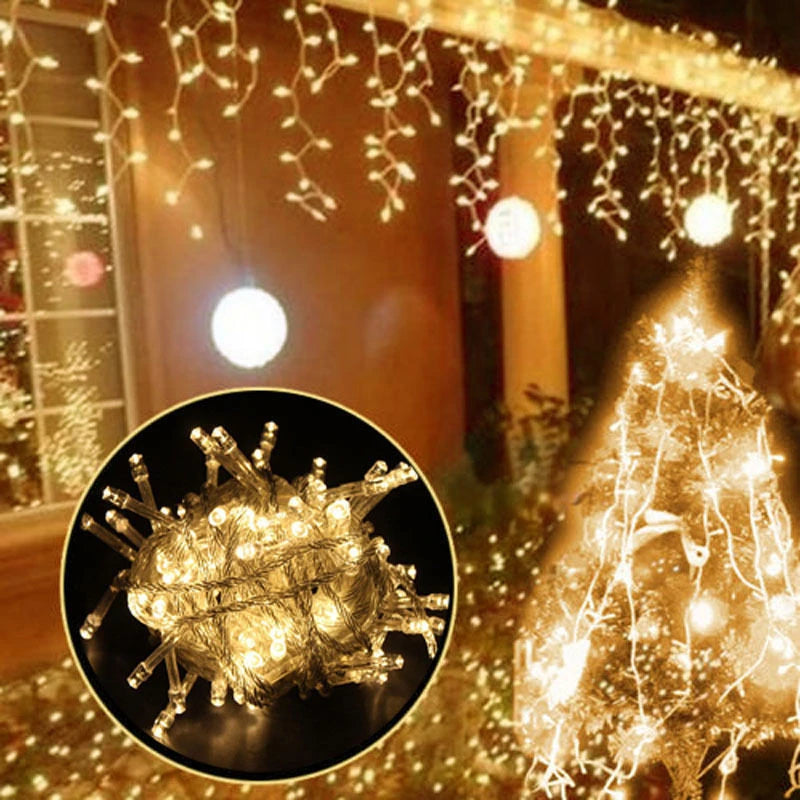 Christmas lights waterfall outdoor decoration 5M droop 0.4-0.6m led lights curtain string lights party garden eaves decoration
