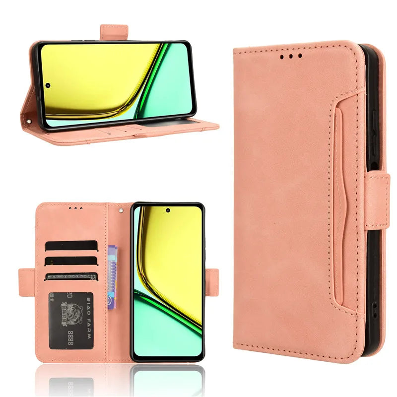 Multiple Card Slots Wallet Leather Phone Case for OPPO Realme C67 4G