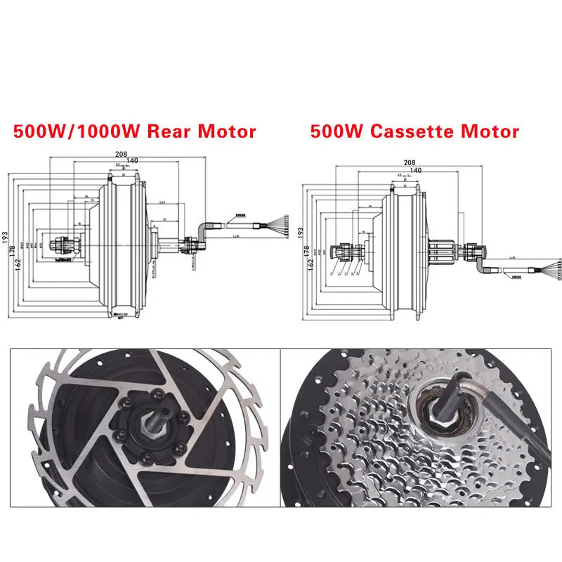 Motor wheel 1000W Electric bicycle 48V Hub motor 500W Ebike Geared motor MXUS XF19R Rear Motor Powerful 26" 27.5" 700C