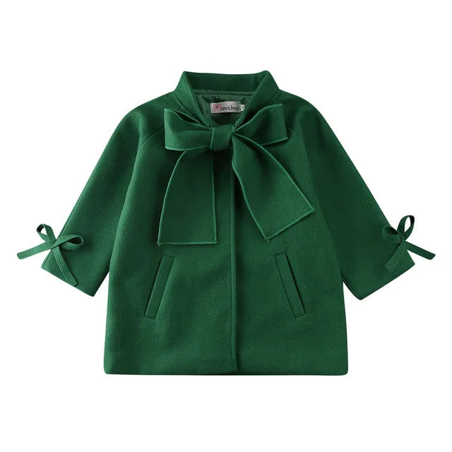 Children Coats for Girls Trench Jacket for Kids Fashion Korean Bow Outerwear Autumn Teenage Clothes Girls Long Coat Windbreaker