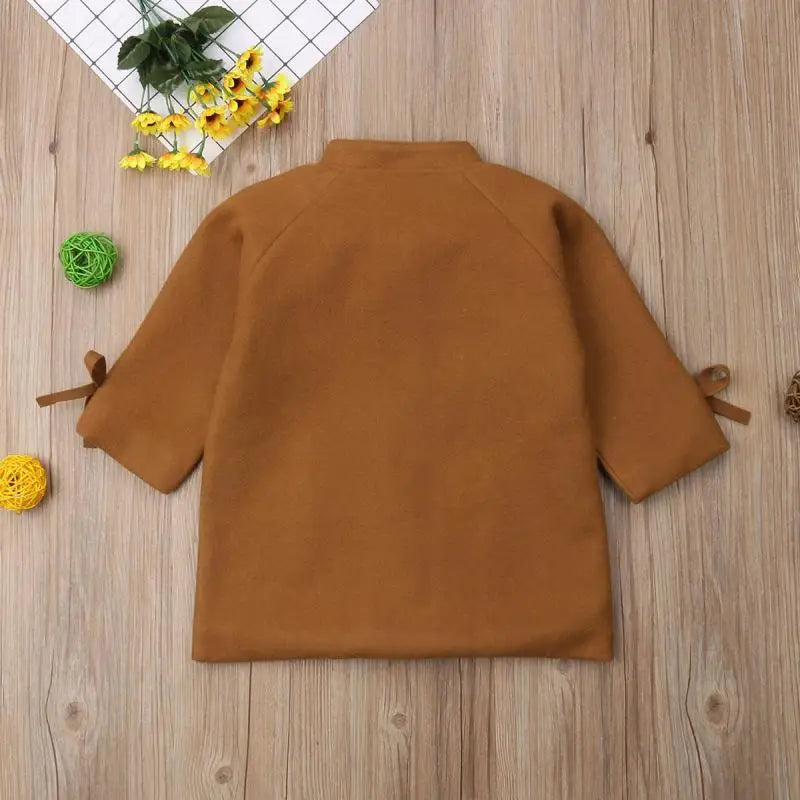 Children Coats for Girls Trench Jacket for Kids Fashion Korean Bow Outerwear Autumn Teenage Clothes Girls Long Coat Windbreaker