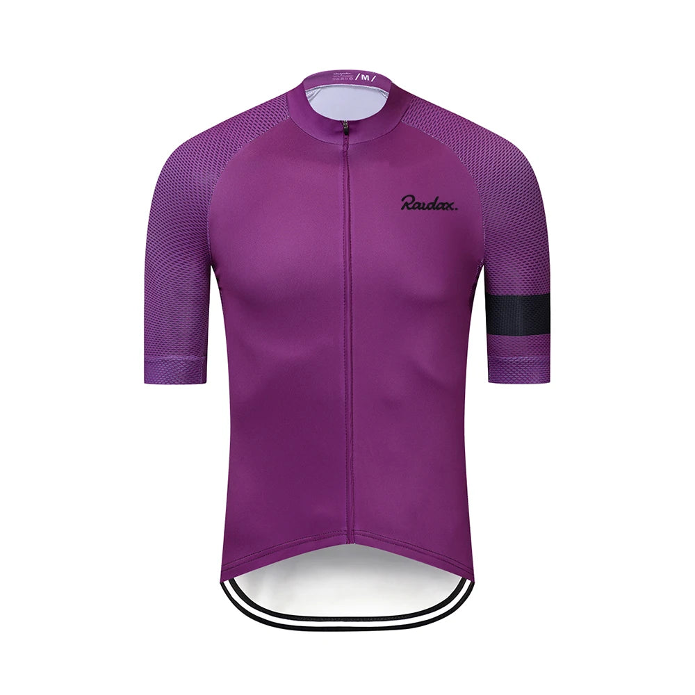 Men Cycling Jersey Raudax Classic Black Cycling Racing Tops Short Sleeve Cyclist Clothes Shirt Maillot Summer Bicycle Bike Wear