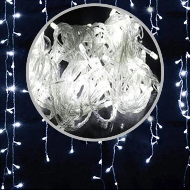 Christmas lights waterfall outdoor decoration 5M droop 0.4-0.6m led lights curtain string lights party garden eaves decoration