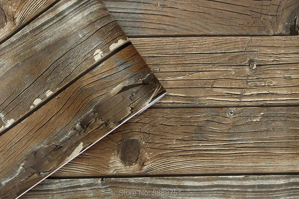 Retro Faux Wood Grain Peel And Stick Wallpaper Self-adhesive Wood Plank Wallpaper Roll Removable Vinyl Wall Covering For Restaur
