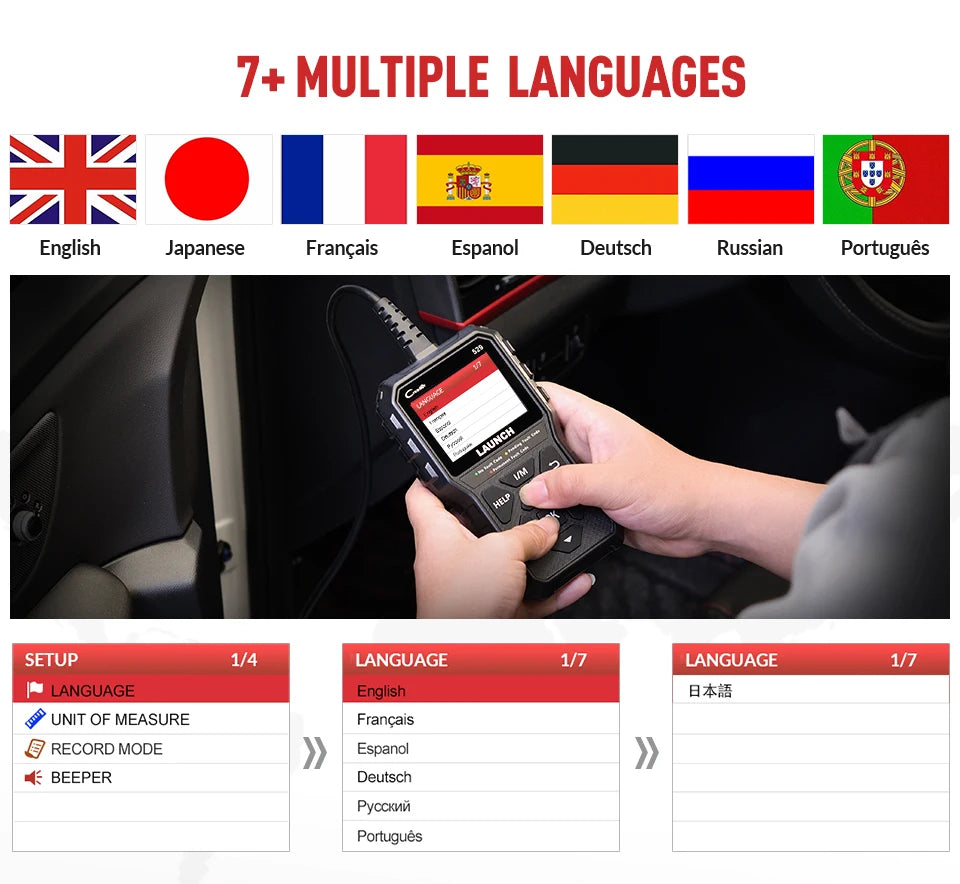 LAUNCH Creader 529 OBD2 Scanner Automotive Diagnostic Tool OBDII Code Reader Fault Code Read OBD Scan DIY Code Reader CR529
