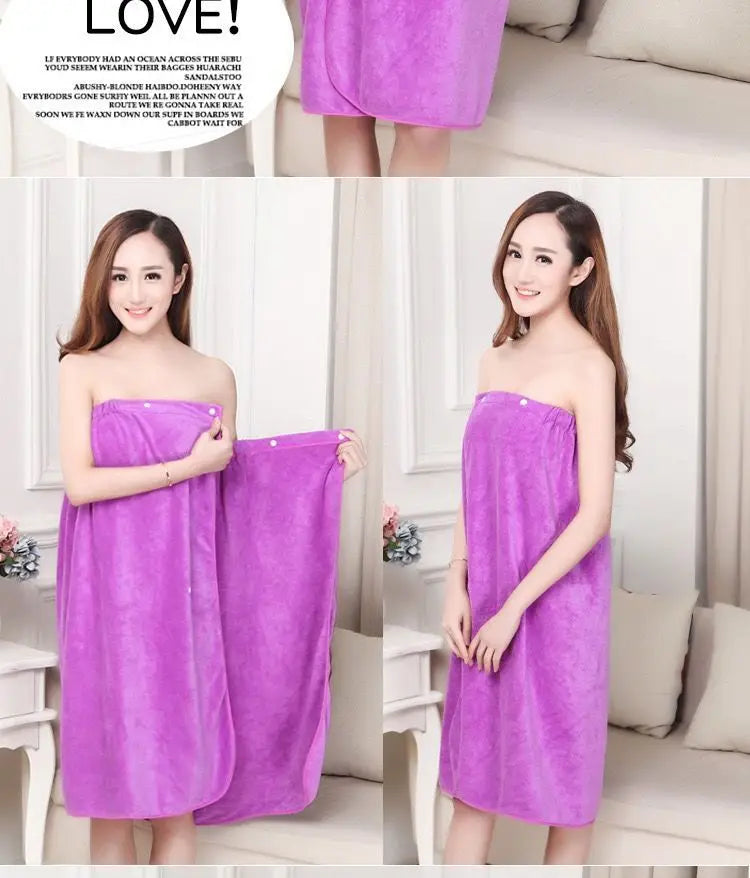 Women Bath Towels for Adults Bath Robe Bathrobe Body Spa Wrap Towel Gown Bathroom Accessories Sets