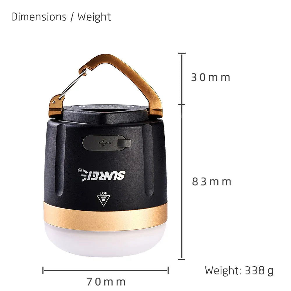 SUNREE CC3  CC5  Camping Lantern 840 Lumens  LED Camping Light USB Rechargeable 9900mAH Battery outdoor lighting For Power Bank