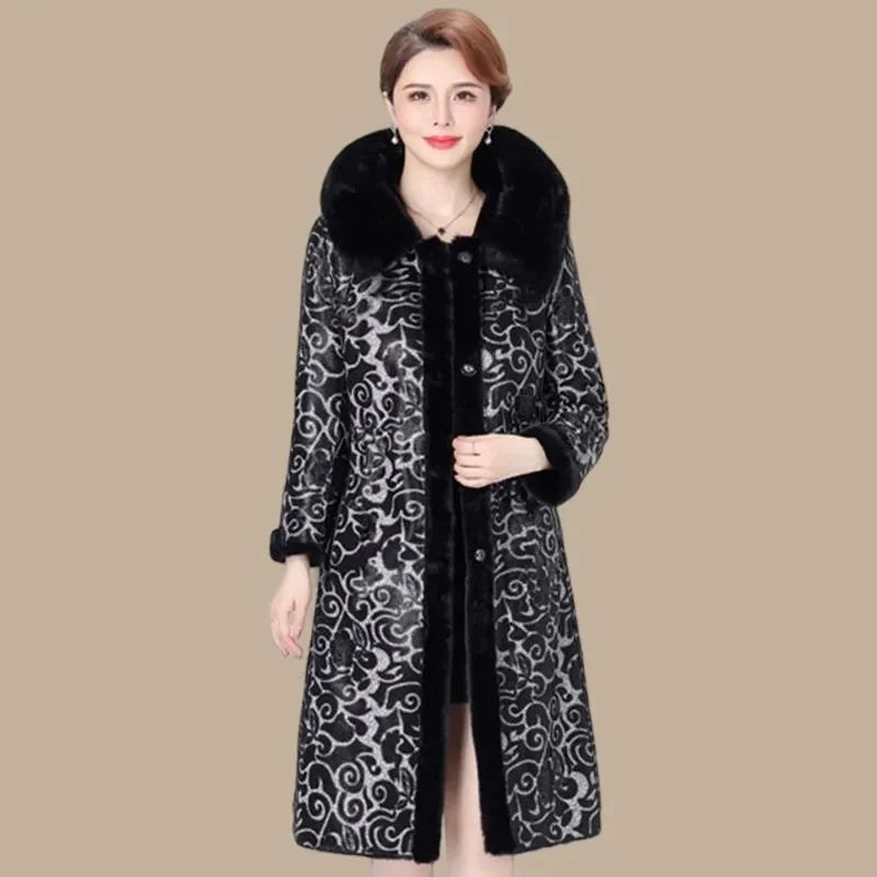 Fur Coat For Women Wearing Both Sides and Fur Integrated Coat 2023 New Loose Mother's Clothing Thickened and Warm Long Coat For