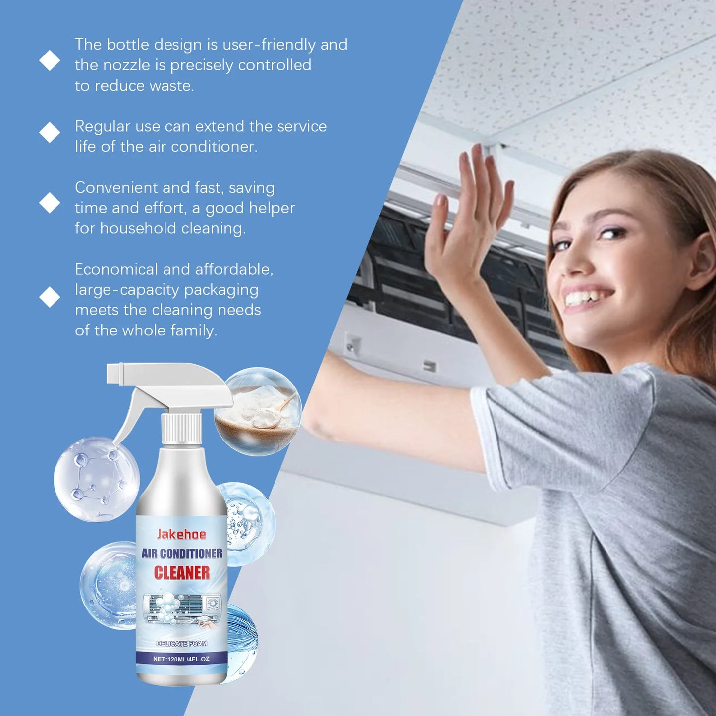 120ml Air Conditioner Cleaner Strong Cleaning Removes Stains And Odors Fast Decomposition Household Cleaning Tools