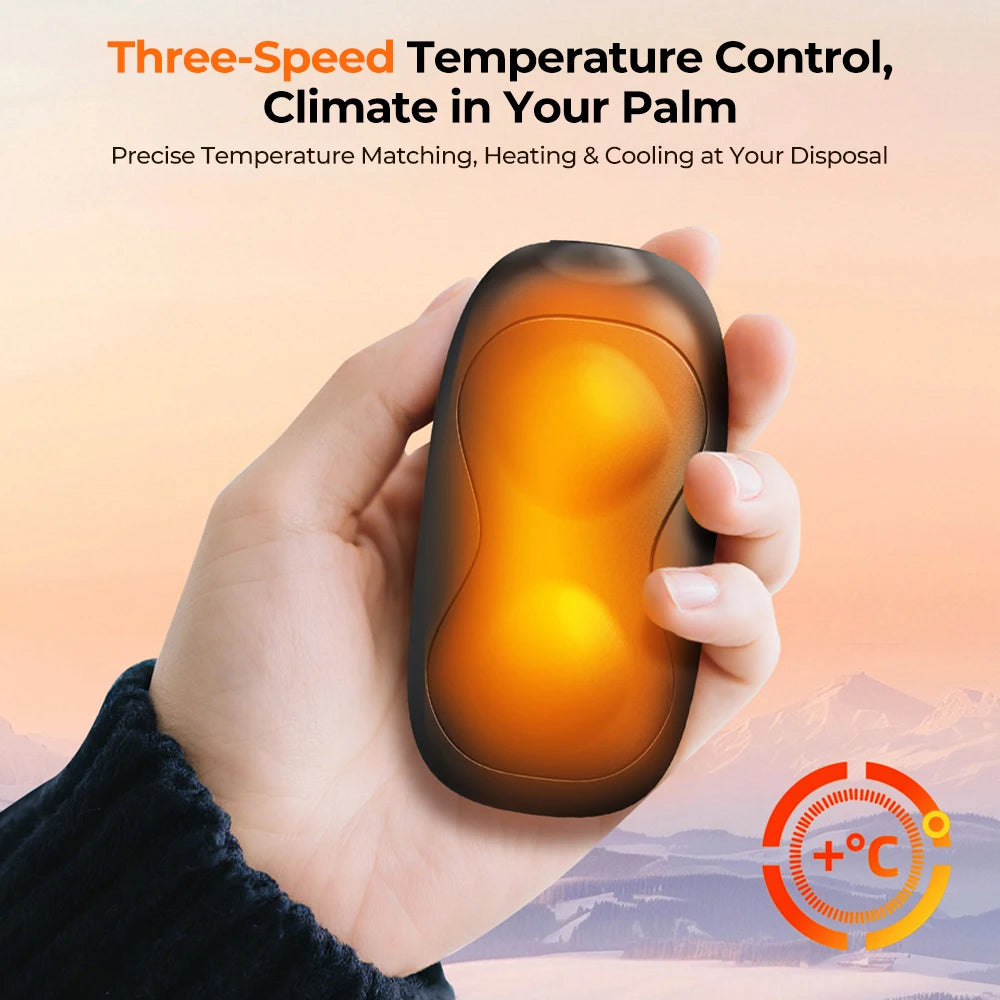 2 Pack Hand Warmers Rechargeable, Dual Magnteic Electric Hand Warmer, Double-Sided Warming Portable Heater Gifts for Women Men