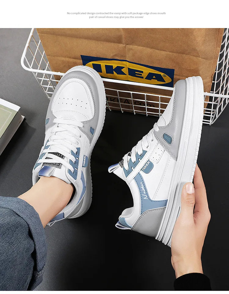 Men's shoes: Breathable, trendy, versatile, thick-soled white sneakers, sportswear, casual shoes, and board shoes