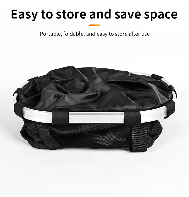 Bicycle Front Basket Bike Small Pet Dog Carry Pouch 2in1 Detachable MTB Cycling Handlebar Tube Hanging Fold Baggage Bag 5KG Load