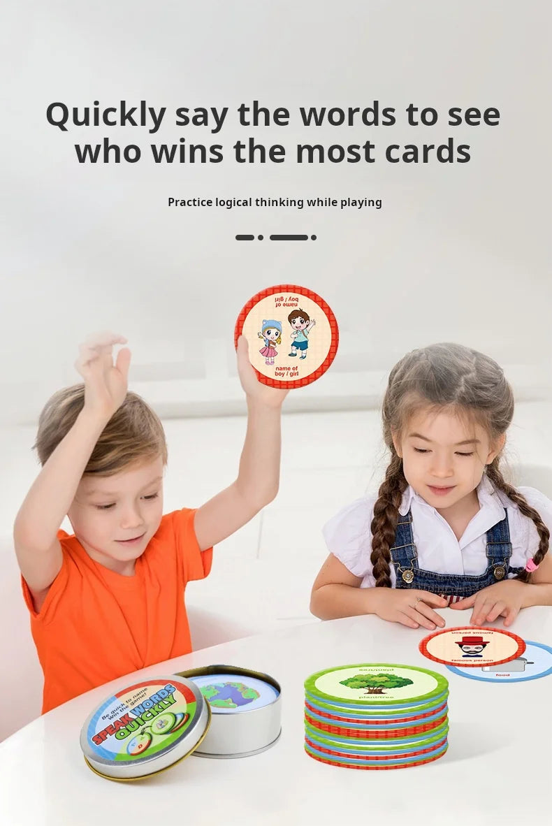 Children's Toys Spell English Word Game Card Quickly Say Words Interactive Board Game English Literacy Card