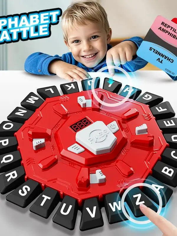 Word Game Family Board Game with Digital Display Timer and 2 Categories Modes Fun Fast-Paced 24-Letter Game for Learning Party I