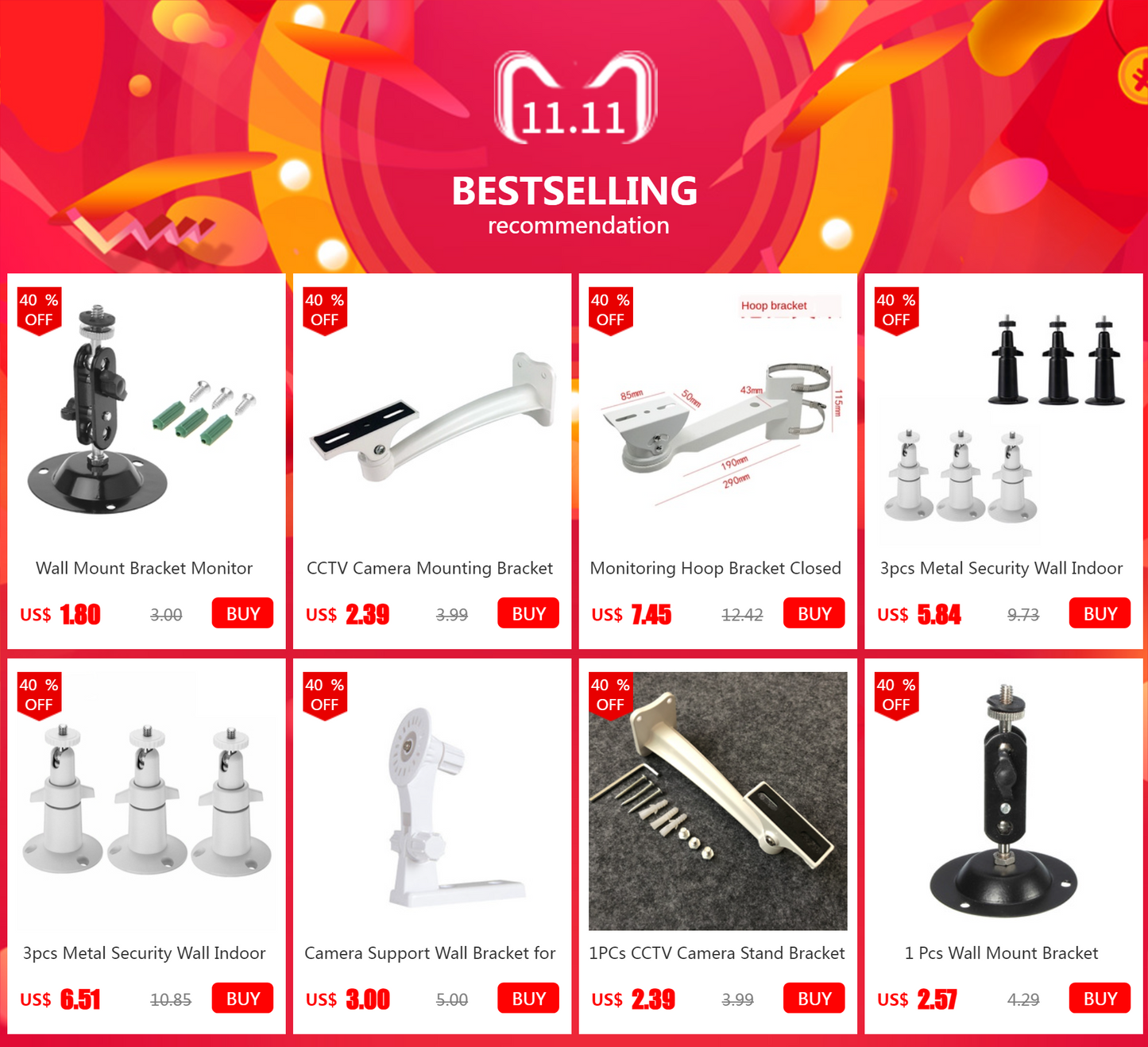 360 Degree Metal Camera Support Wall Mount Rotating Ceiling Bracket Stand Holder For CCTV Surveillance Security Camera